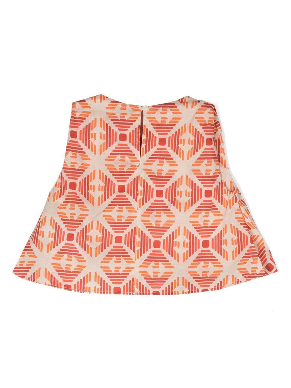 Shop Emporio Armani Geometric-print Sleeveless Top In Orange