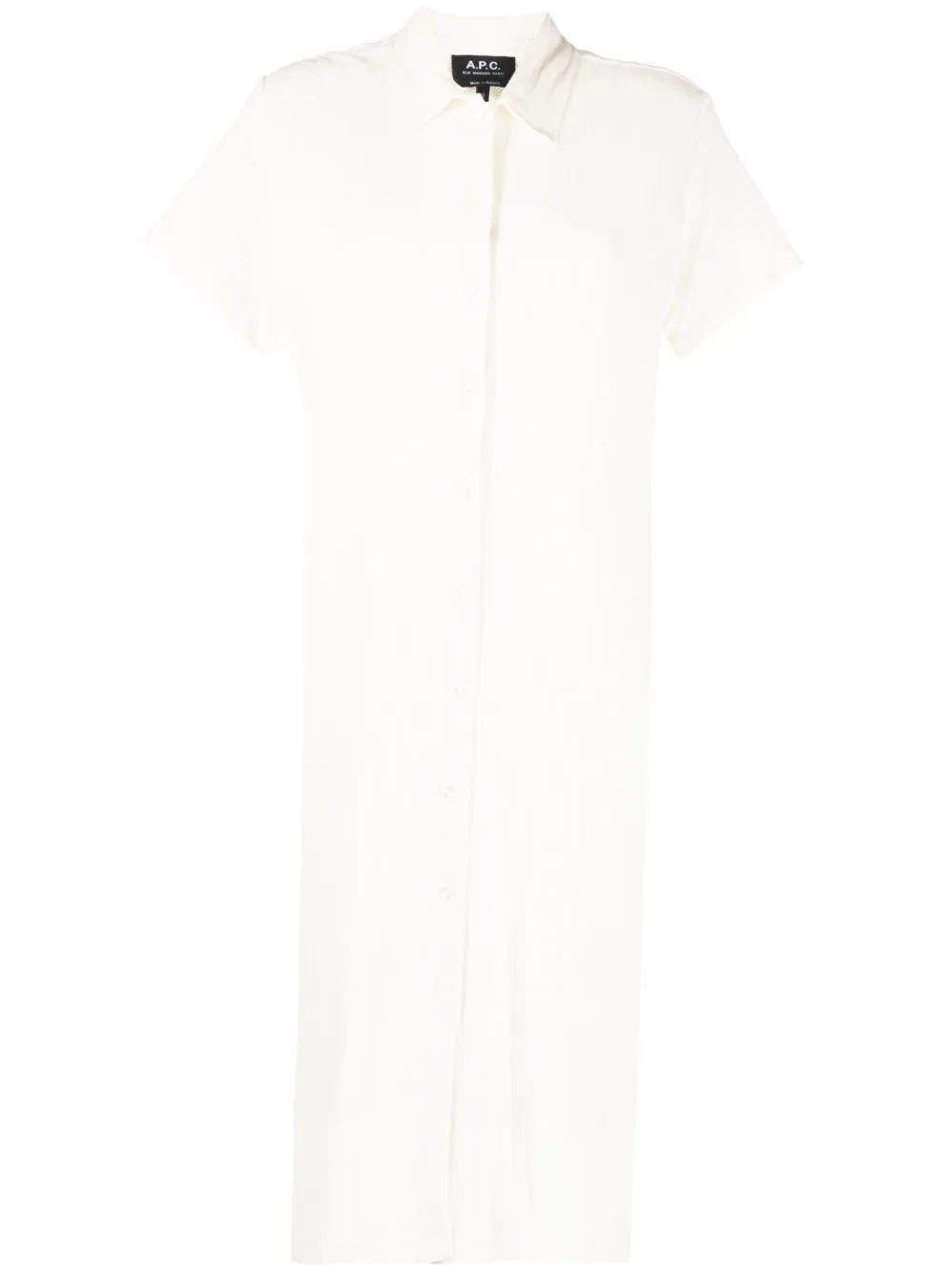 Apc Marinella Openwork Cotton Shirtdress In Nude