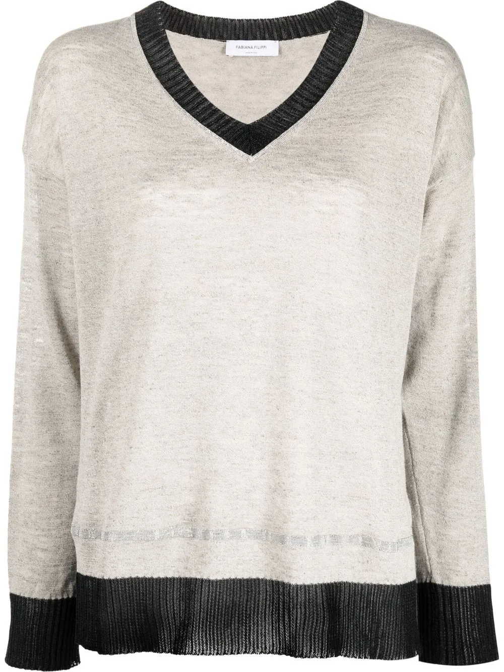 

Fabiana Filippi V-neck knit jumper - Neutrals