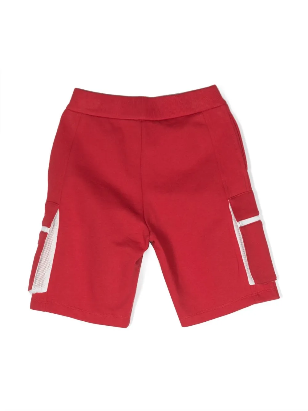 Emporio Armani Boys Red Cotton Logo Shorts In 红色
