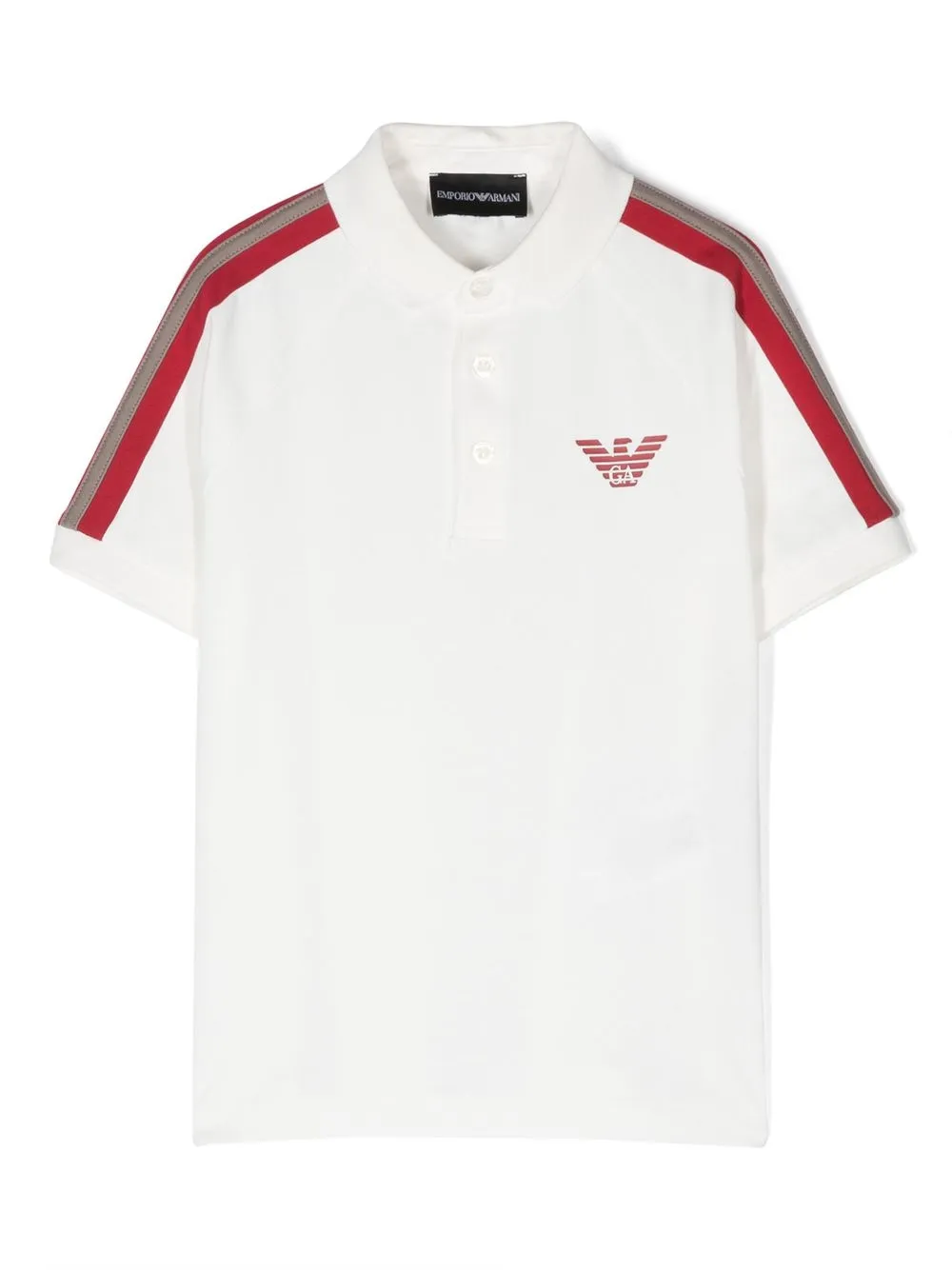 

Emporio Armani Kids playera tipo polo con logo estampado - Blanco