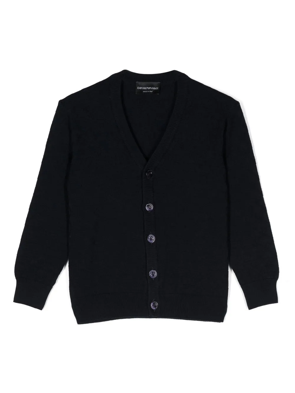 emporio armani kids cardigan à col v - bleu