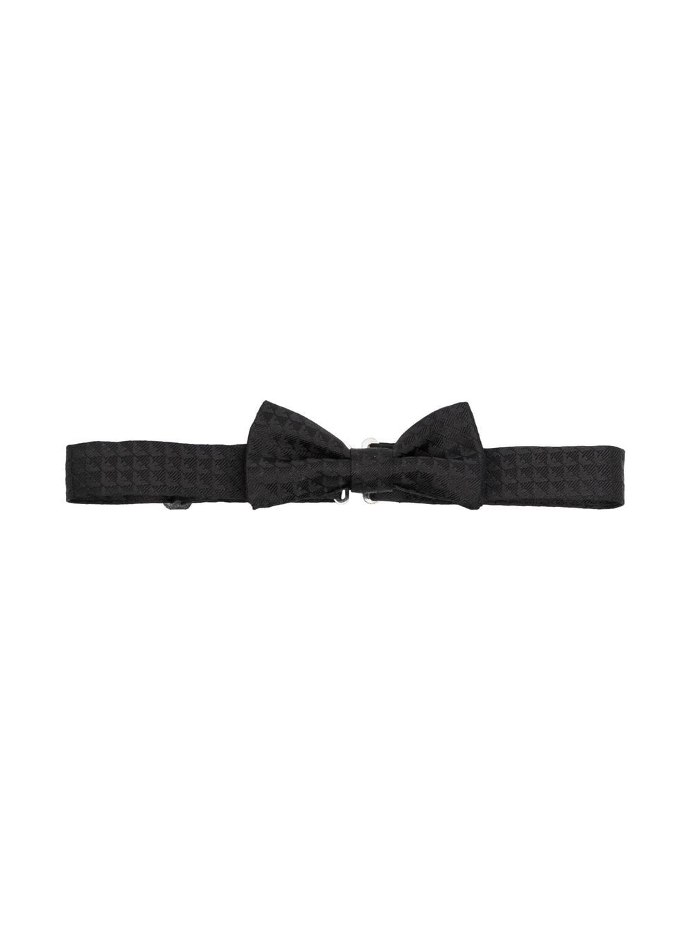 

Emporio Armani Kids silk waffle-effect bow-tie - Black