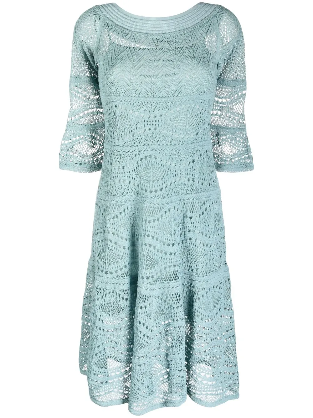 

D.Exterior vestido tejido con motivo - Azul