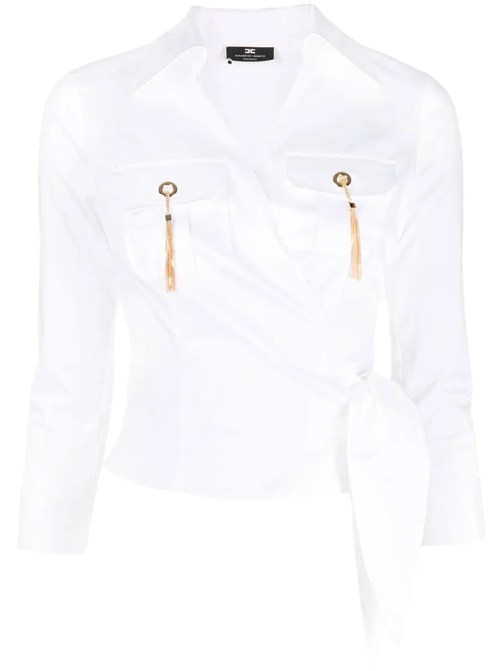 

Elisabetta Franchi tassel-detail wrap shirt - White