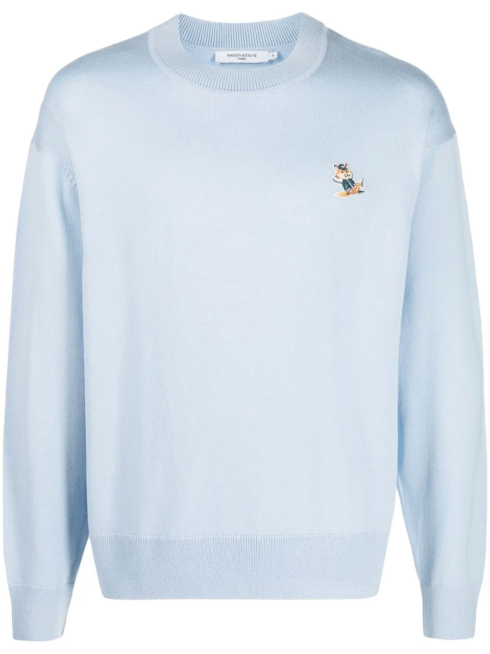 

Maison Kitsuné ribbed-edges wool sweatshirt - Blue