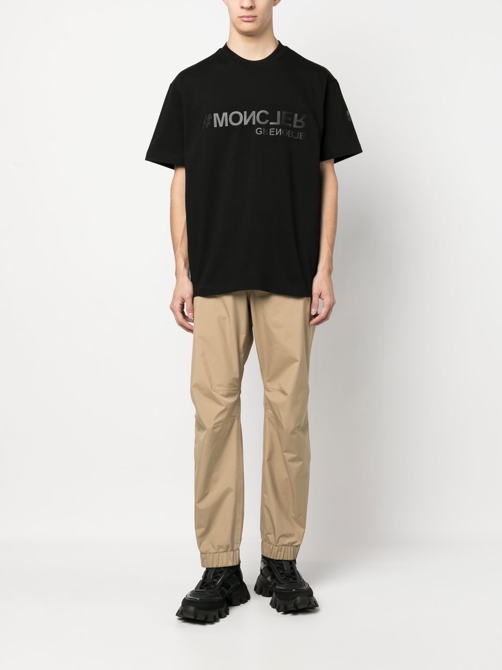 Shop Moncler Elasticated-ankles Ski Trousers In Neutrals