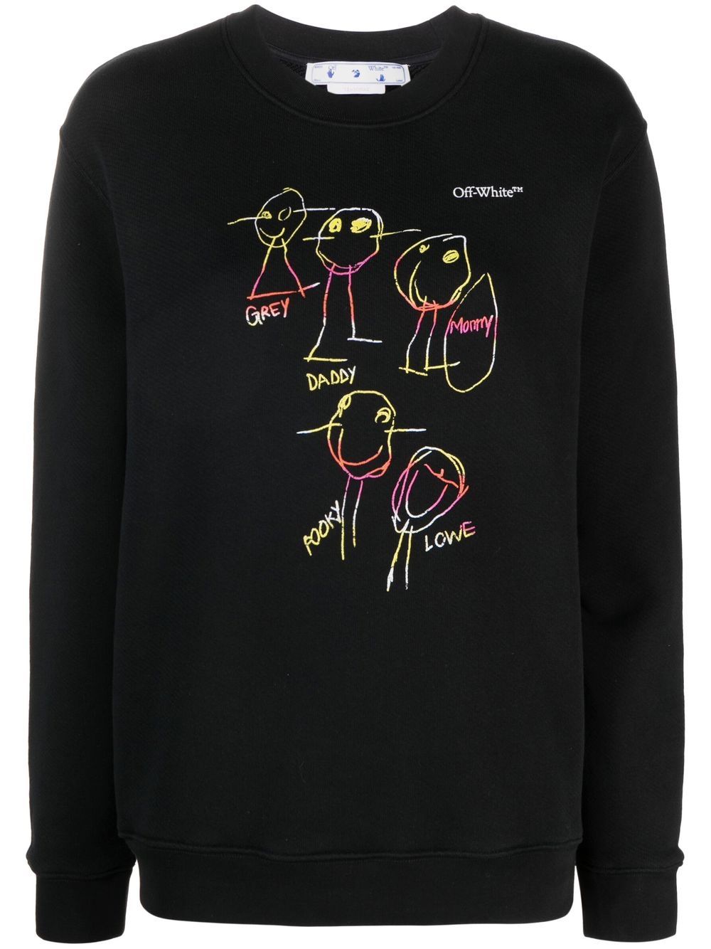 Shop Off-white Graphic-print Cotton Sweatshirt In Black