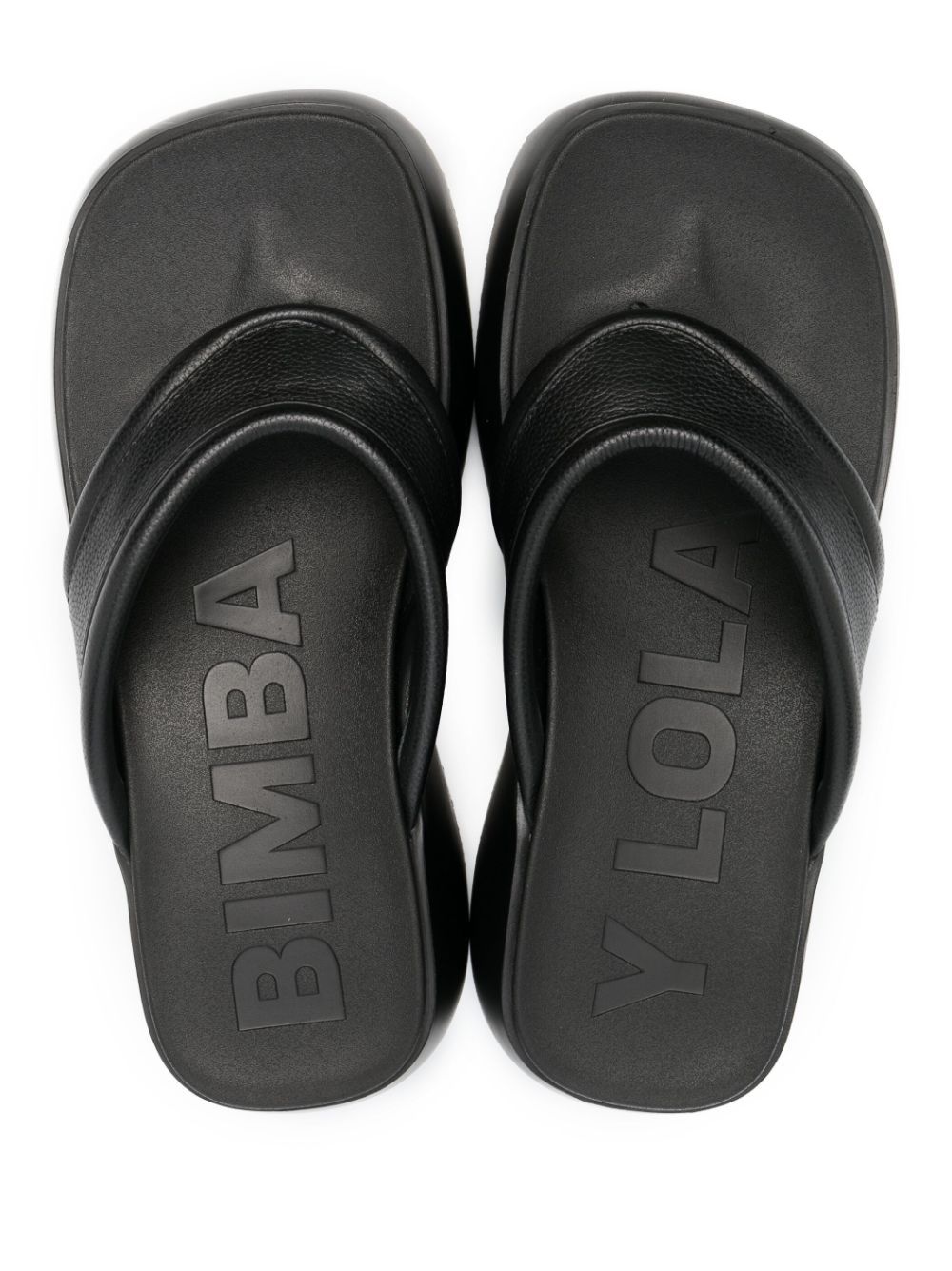 Shop Bimba Y Lola Leather Platform Sandals In Black