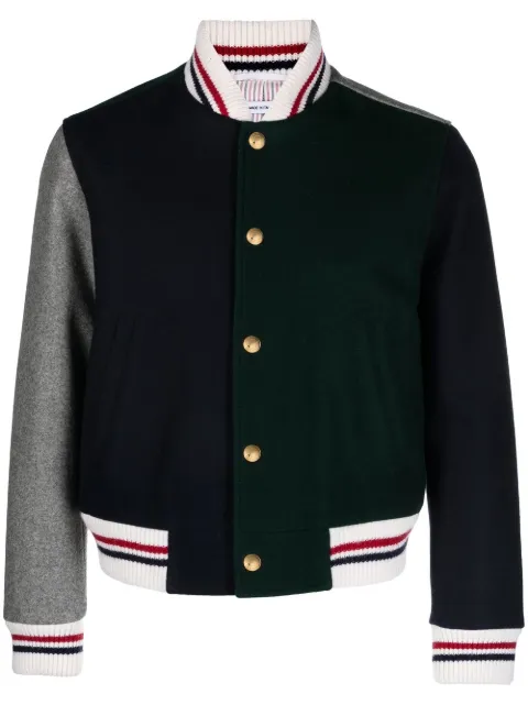 Thom Browne chamarra bomber con diseño color block