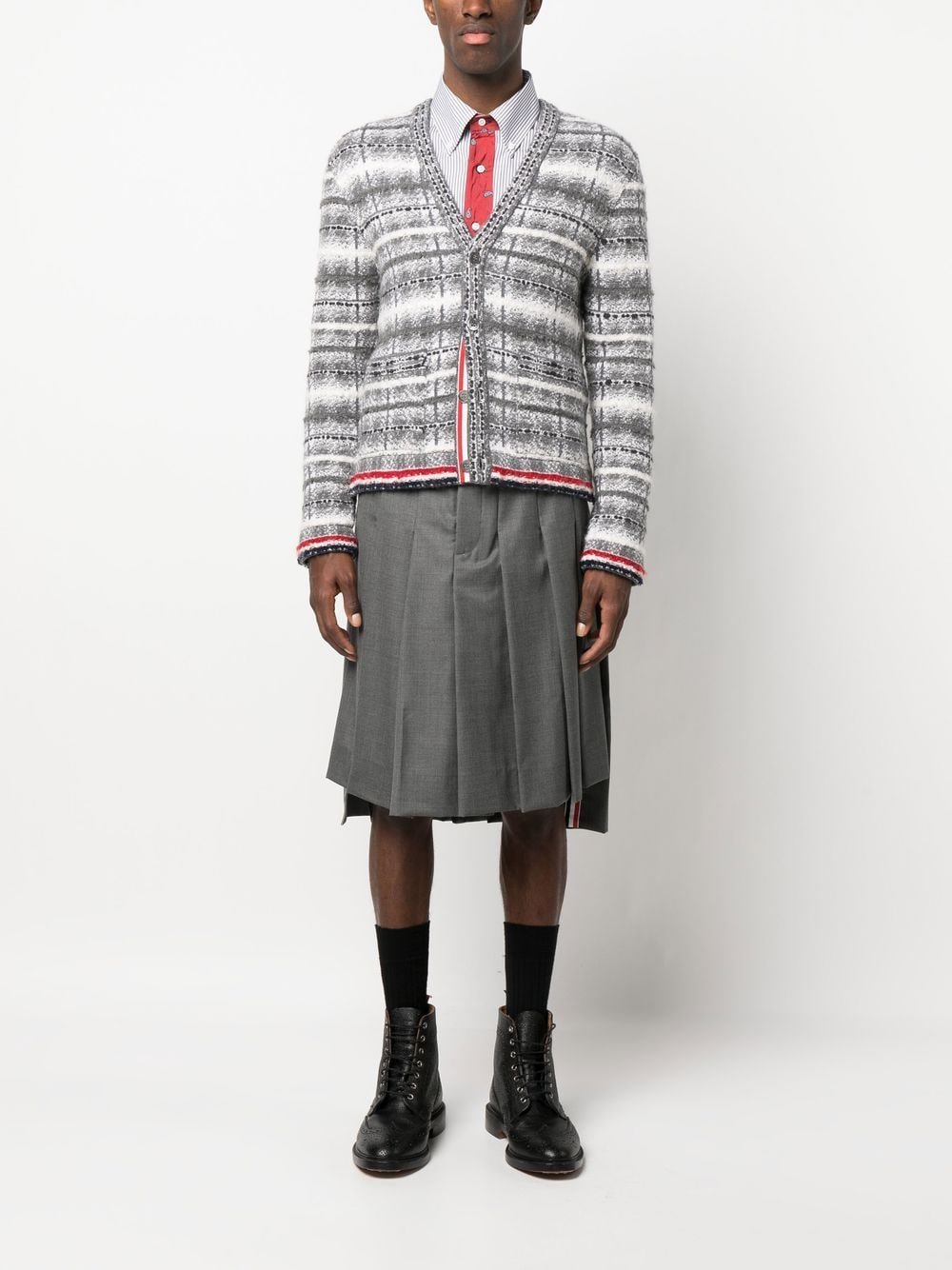 Thom Browne Vest met tartan ruit - Grijs