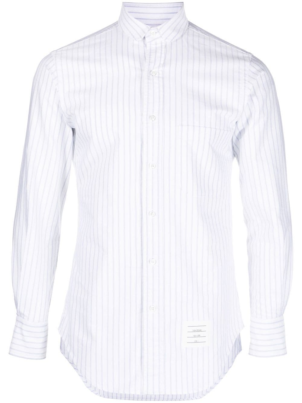 Thom Browne Pinstripe-pattern Long-sleeve Shirt In White