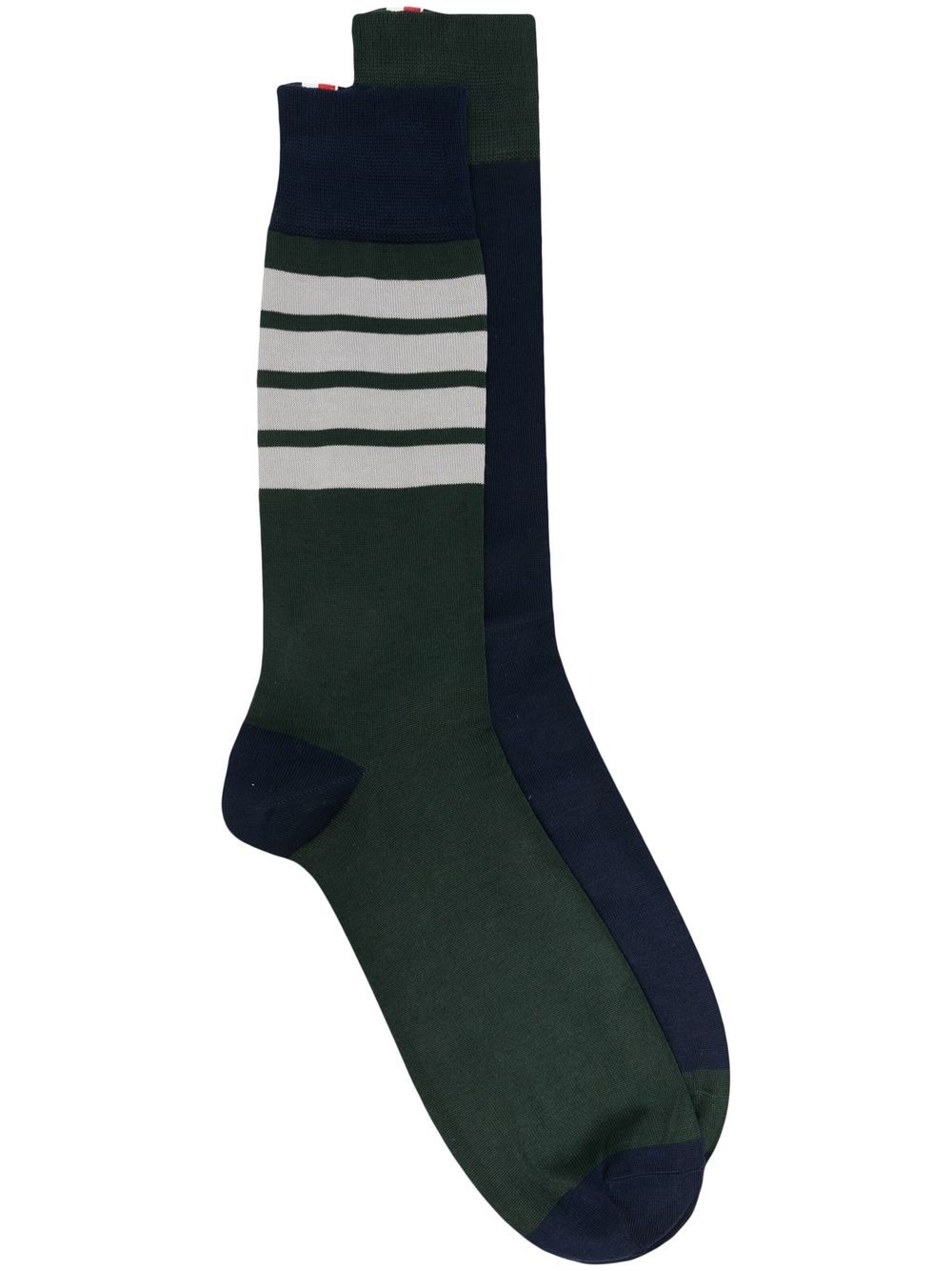 Thom Browne Fun Mix 4-bar Stripe Mid-calf Socks In Green | ModeSens