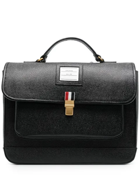 Thom Browne sac à dos en cuir grainé