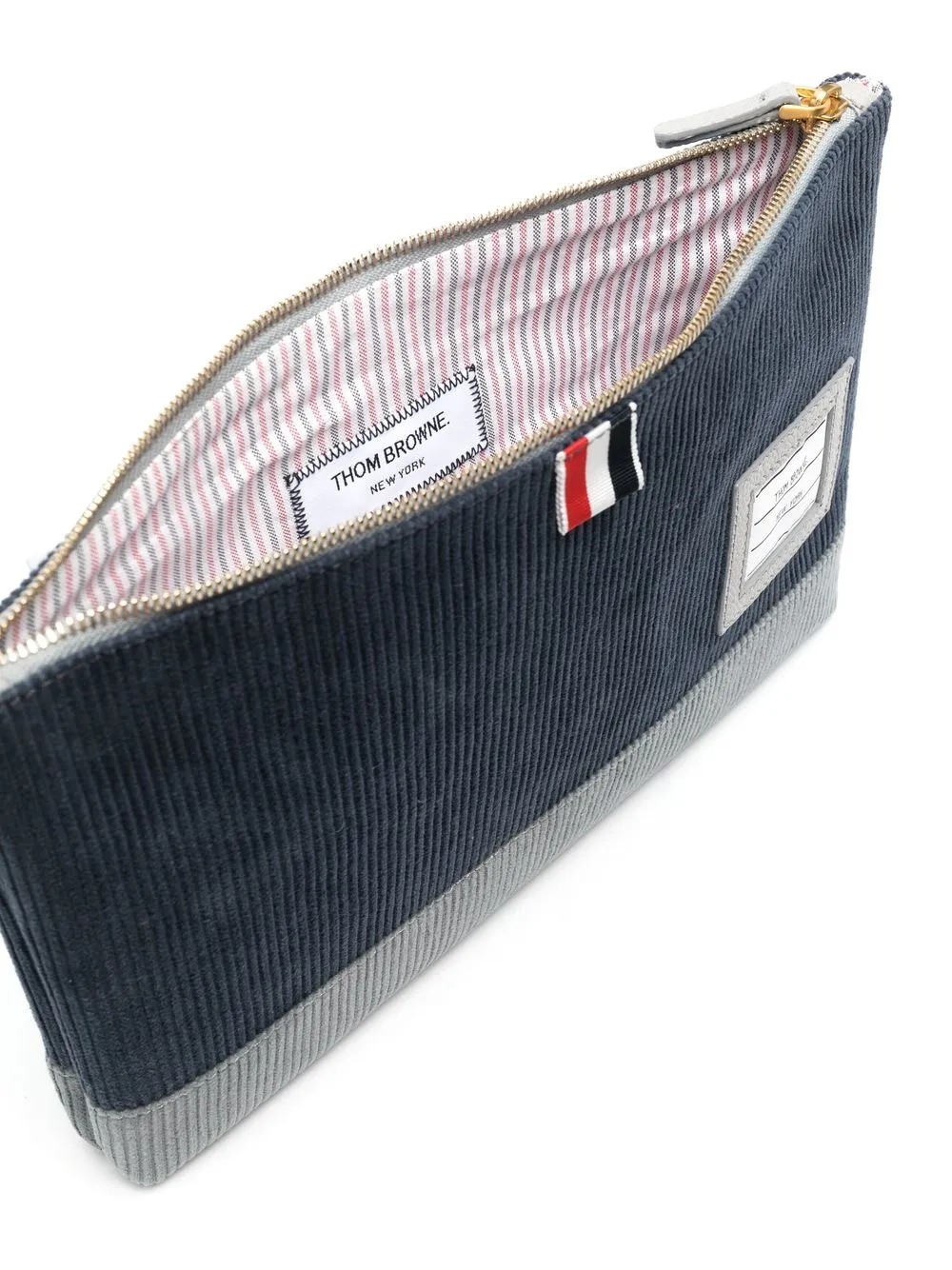 Thom Browne Logo Patch Wallet In Blue