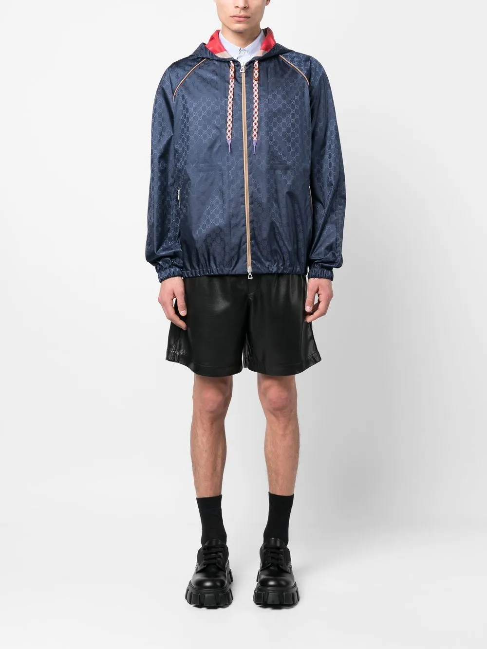 Gucci GG Supreme-jacquard Hooded Jacket | Blue | FARFETCH