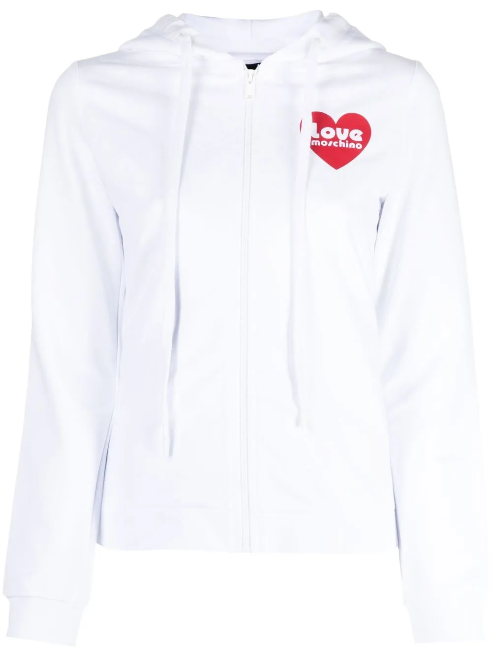 

Love Moschino logo-print drawstring hoodie - White