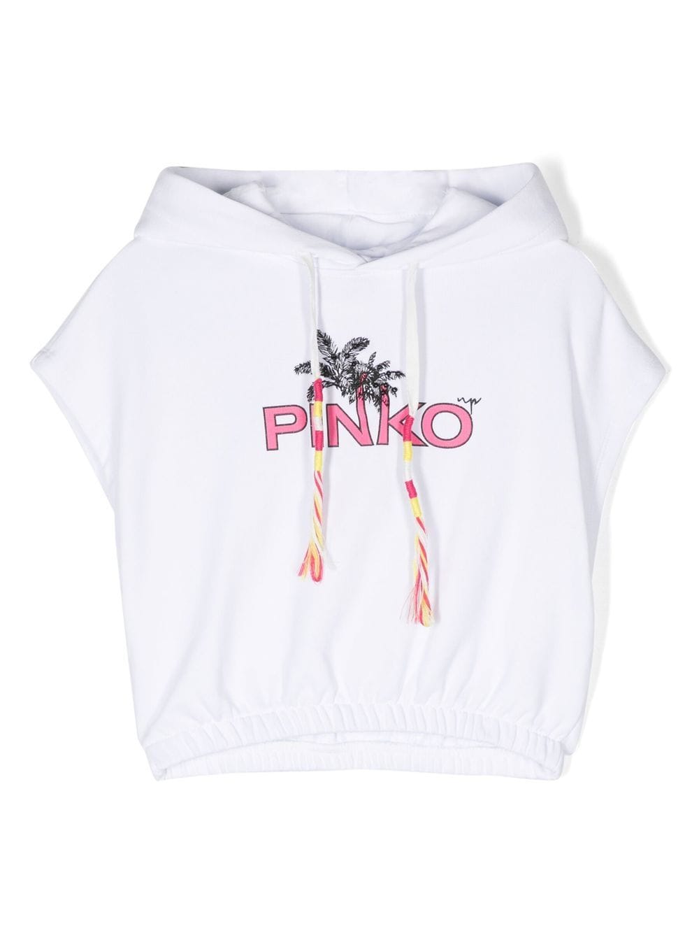 

Pinko Kids logo-print cropped hoodie - White