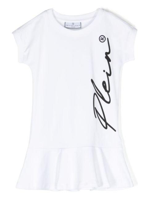 Philipp Plein Junior logo-print short-sleeved dress