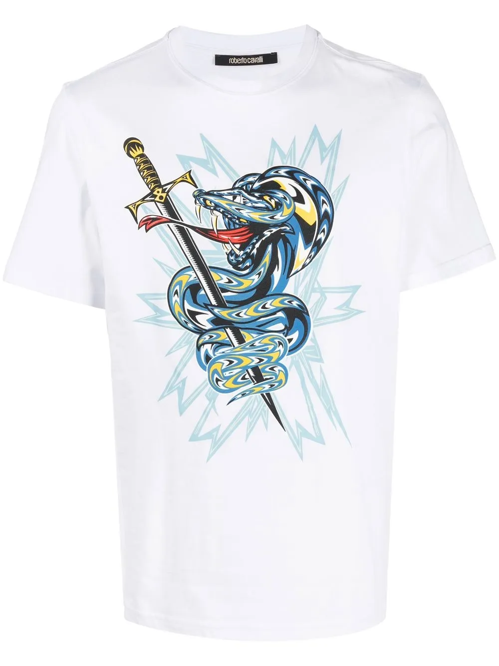 

Roberto Cavalli graphic-print short-sleeved T-shirt - White