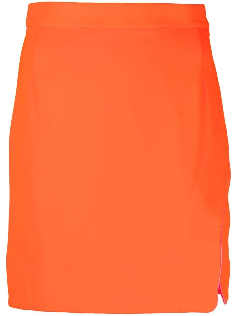 Shop Vivienne Westwood Wrap Thigh Skirt In 橘色