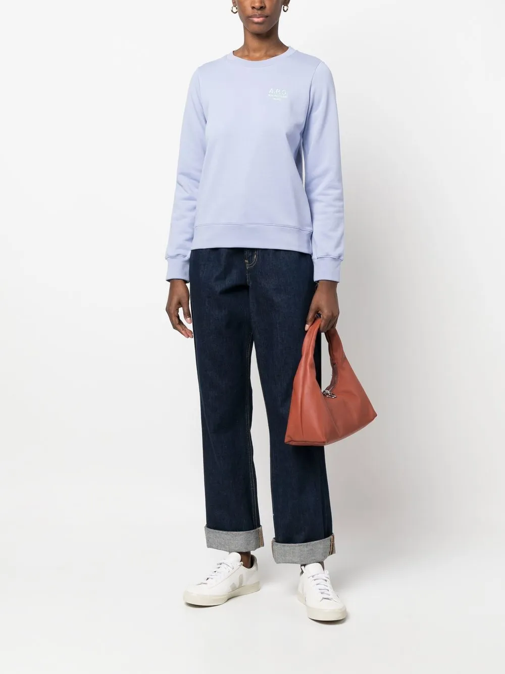 A.P.C. Sweater met logoprint - Paars