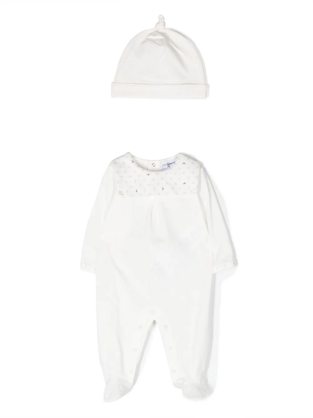 

Emporio Armani Kids set de mameluco con logo estampado - Blanco