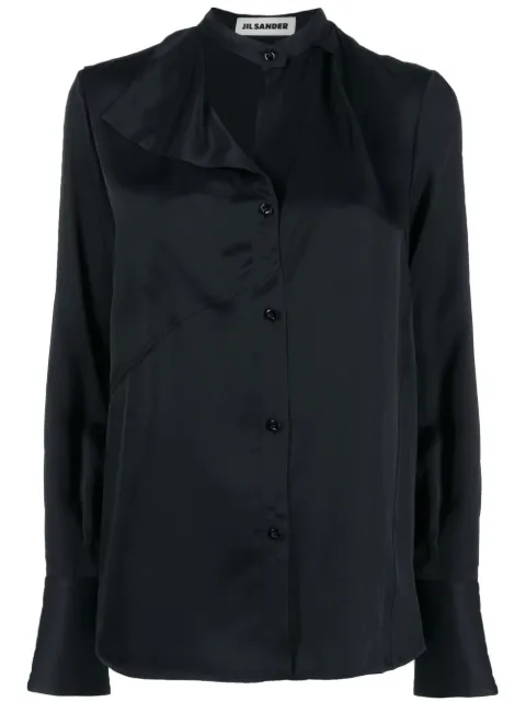 Jil Sander camisa satinada con botones en la parte delantera