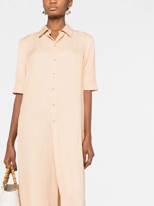 jil sander short sleeve dress Jil Sander Short-sleeve Midi Shirt Dress