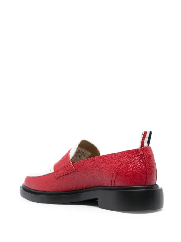 Thom Browne Classic Penny Leather Loafers | Red | FARFETCH