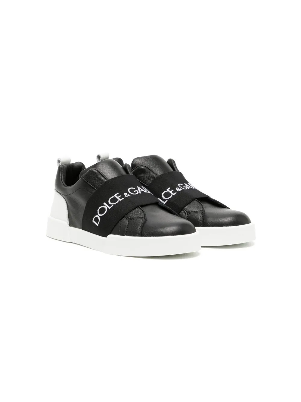 

Dolce & Gabbana Kids logo-print strap sneakers - Black