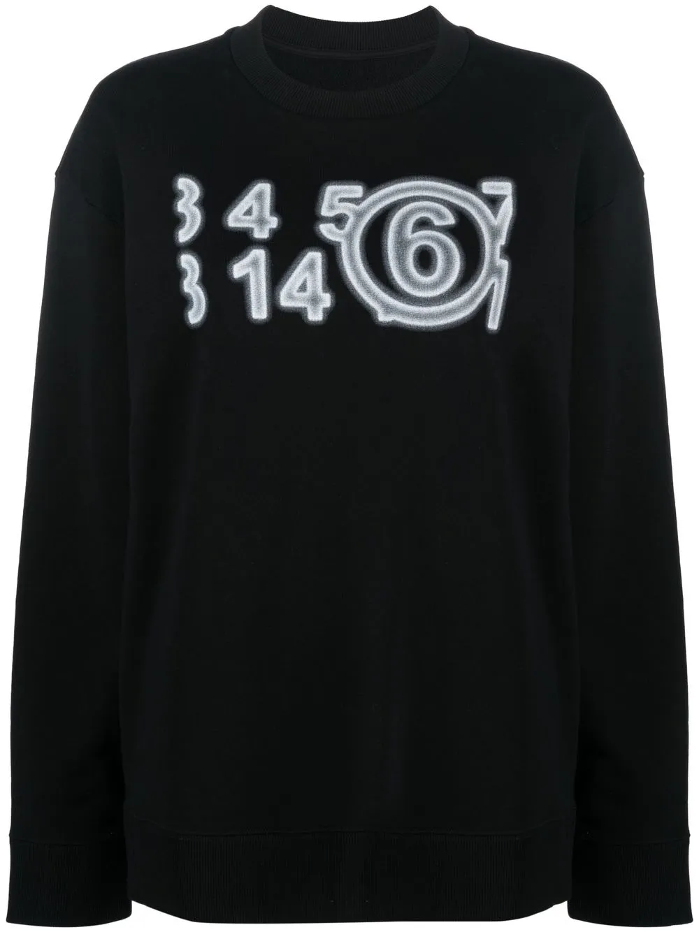 

MM6 Maison Margiela sudadera manga larga con logo estampado - Negro