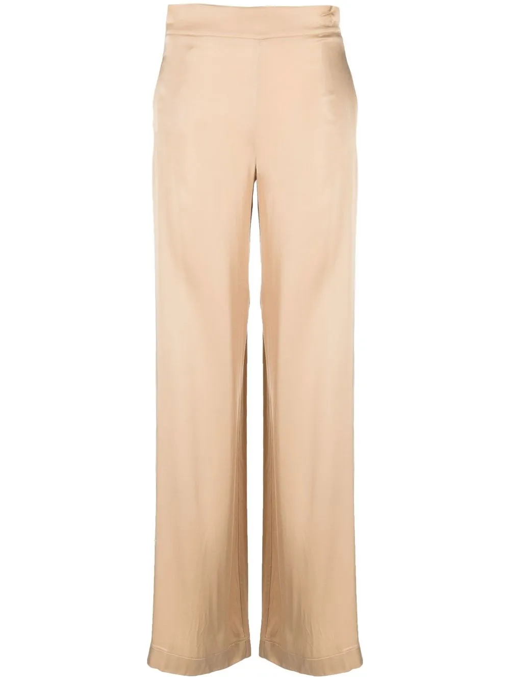 

D.Exterior satin-finish zipped palazzo pants - Neutrals