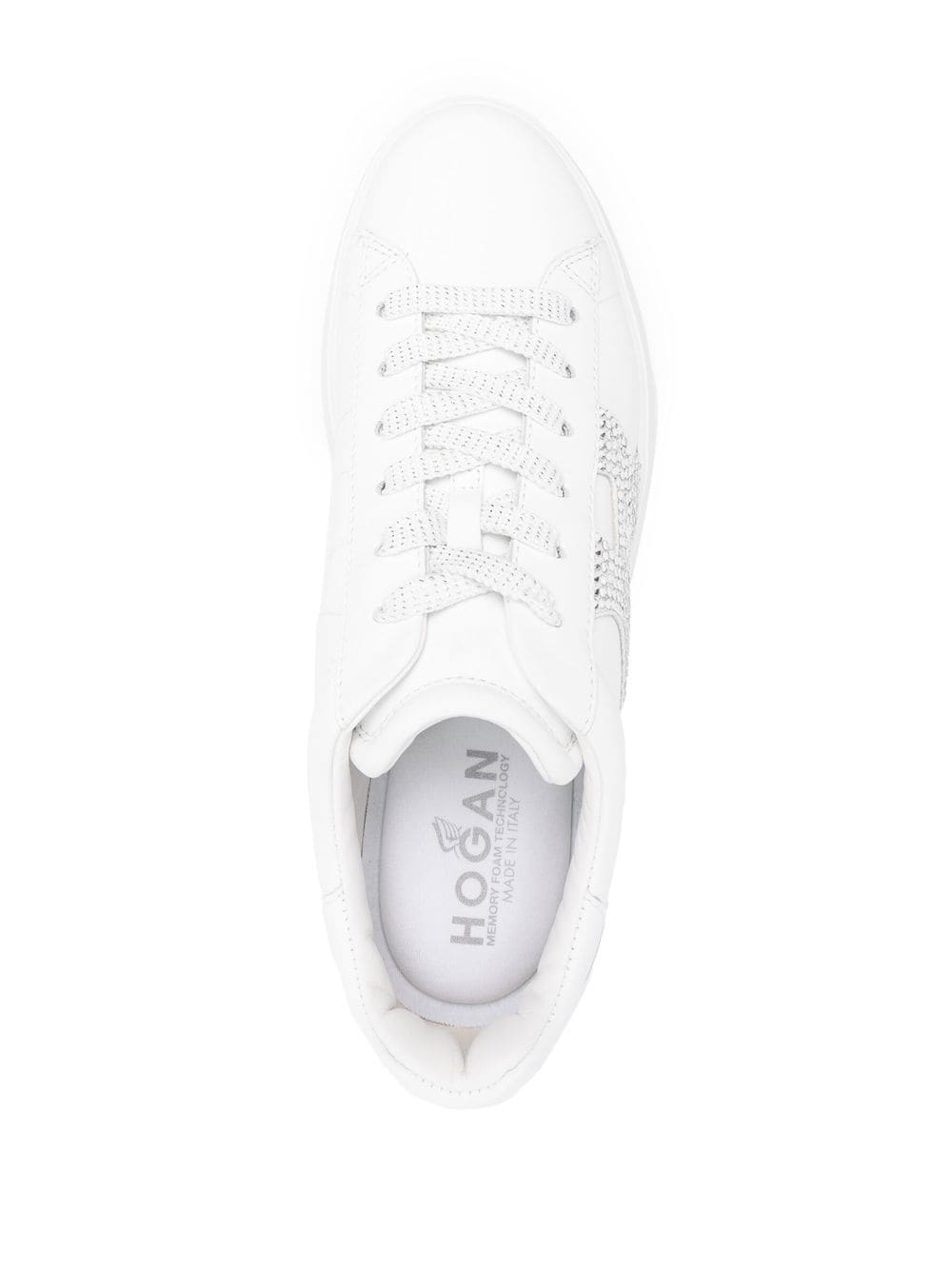 Shop Hogan Rhinestone Low-top Sneakers In White