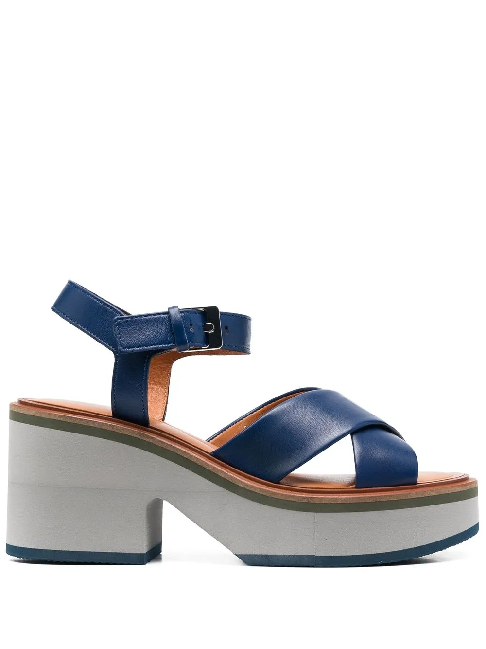 Clergerie Charline Leather Sandals In Blue