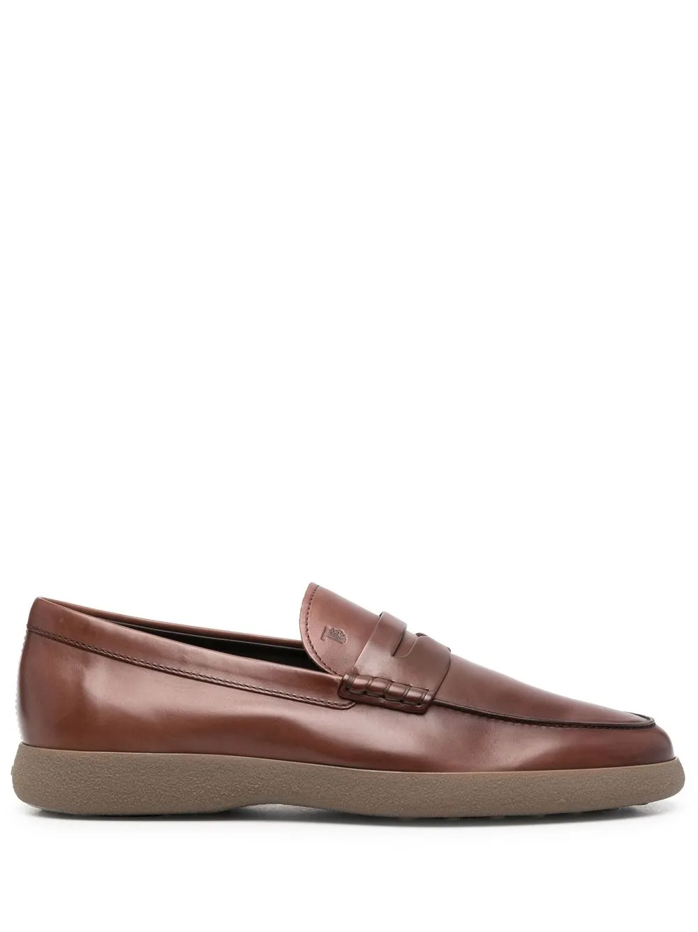 Tod's Leather Penny Loafers In Brown