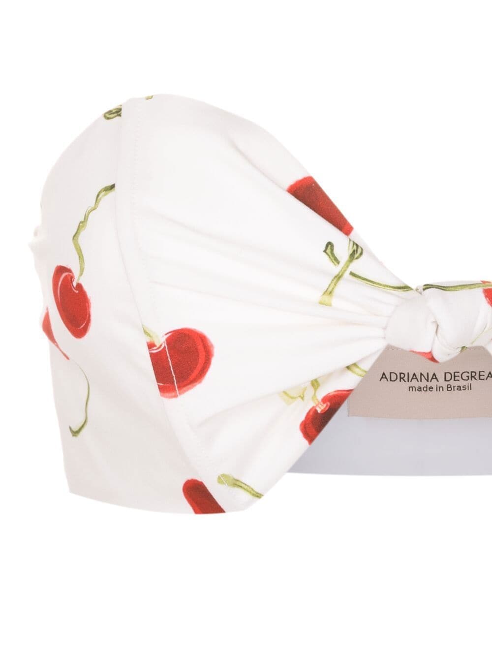 Shop Adriana Degreas Cherry-print Strapless Crop Top In White