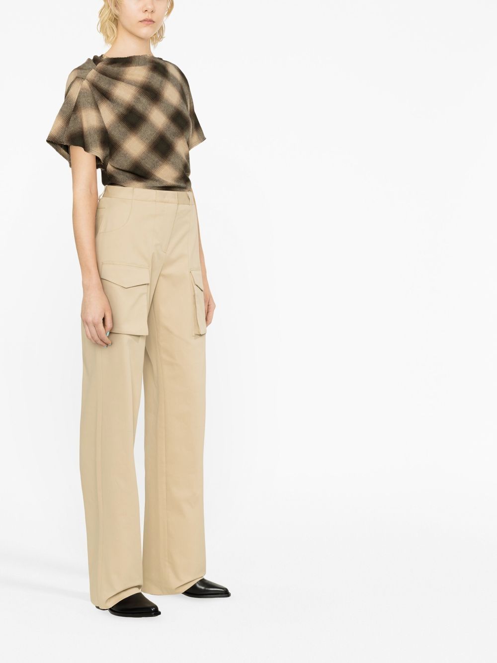Shop Ermanno Scervino High-waisted Cargo Trousers In 中性色
