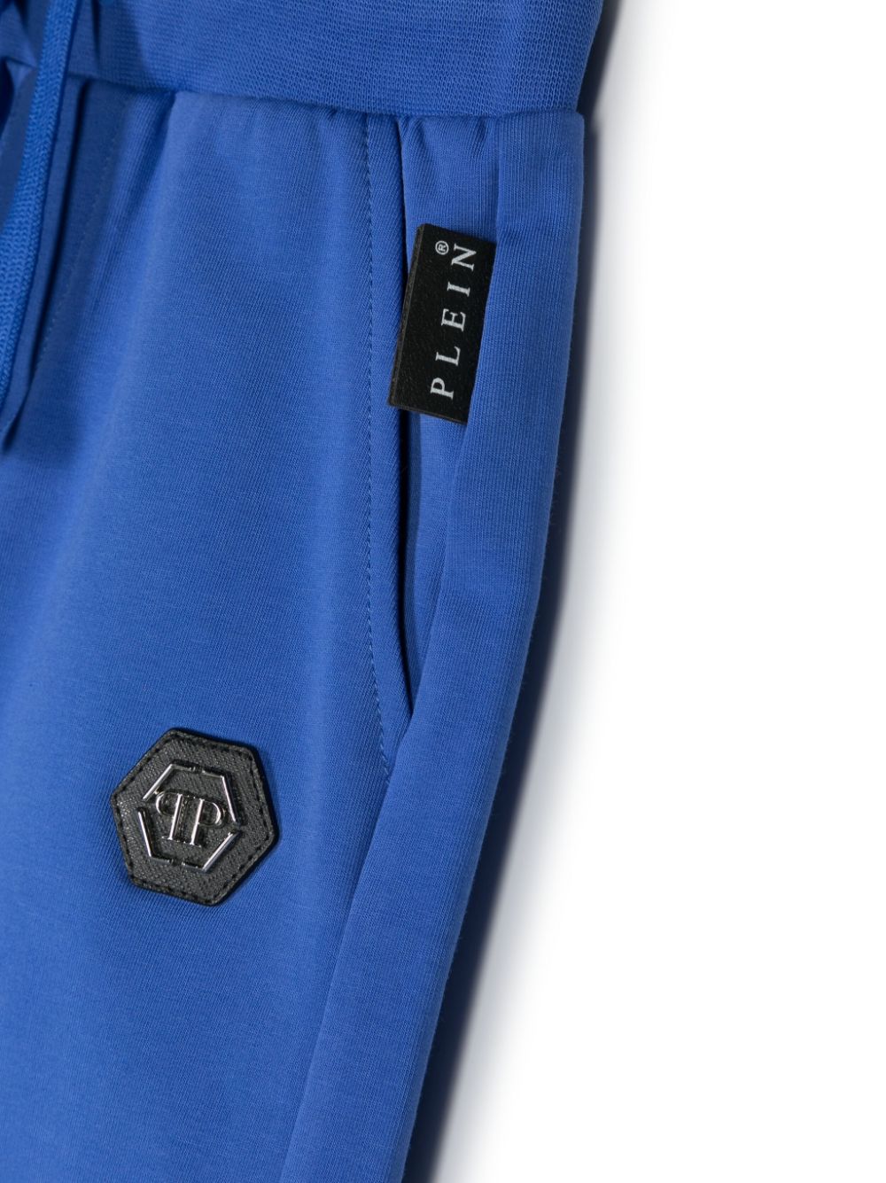 Shop Philipp Plein Junior Side Logo-patch Shorts In Blue
