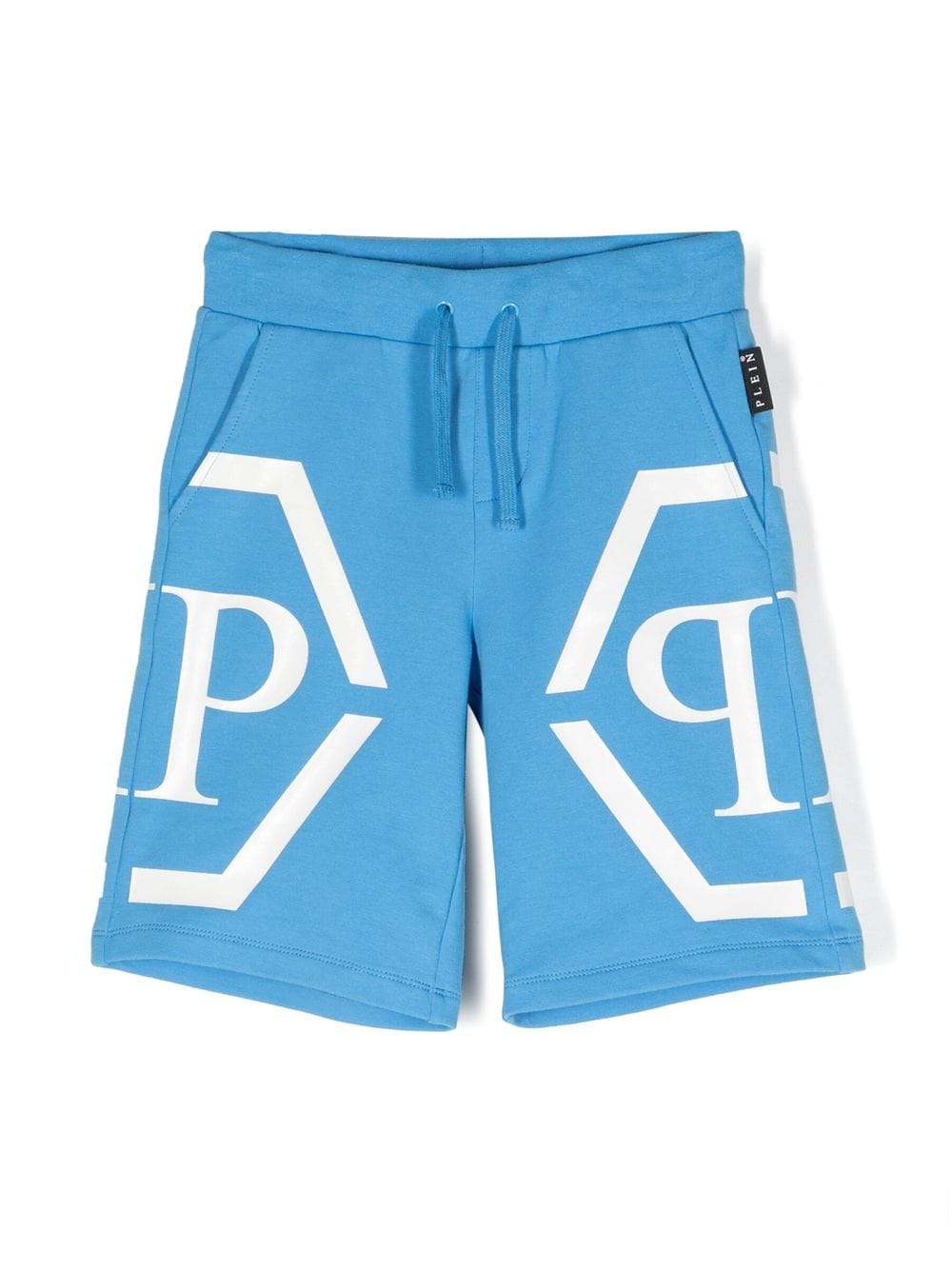 Philipp Plein Junior Logo-print Detail Shorts In 40588 Blue