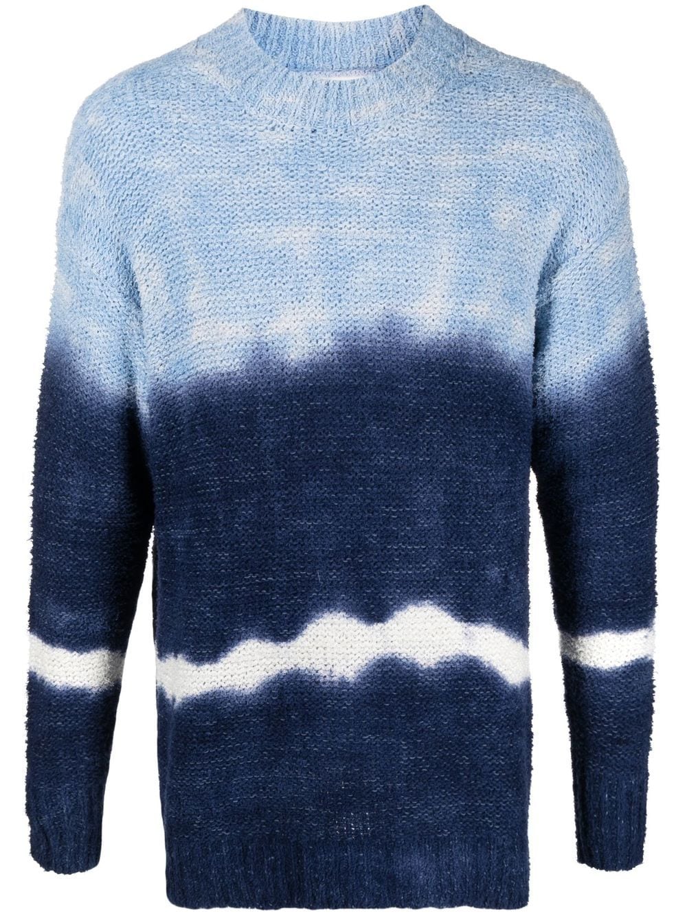 Shop Isabel Marant Cable-knit Tie-dye Pattern Jumper In Blue
