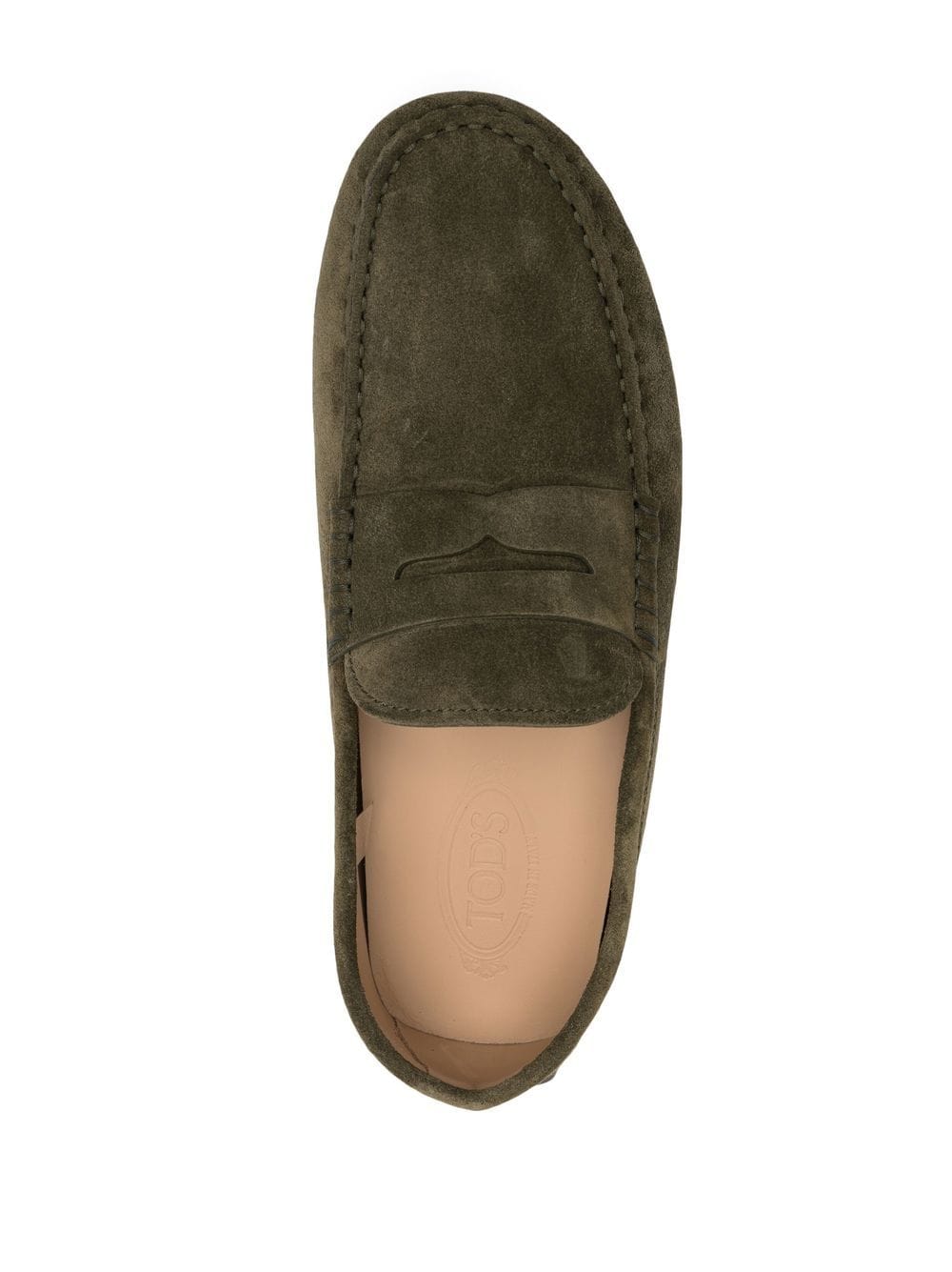 Shop Tod's Gommino Suede Driving Loafers In Green