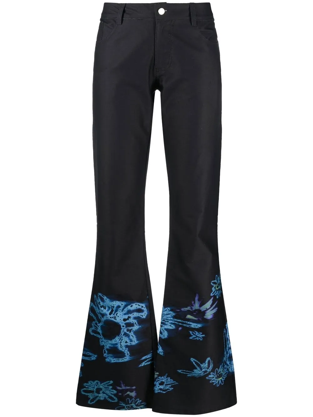 

Collina Strada graphic-print flared trousers - Black