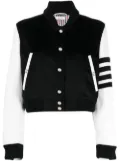 Thom Browne Varsity panelled bomber jacket - Black