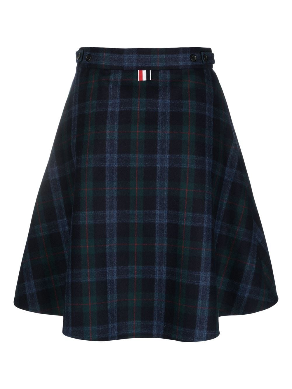 Shop Thom Browne A-line Check-pattern Skirt In Blue