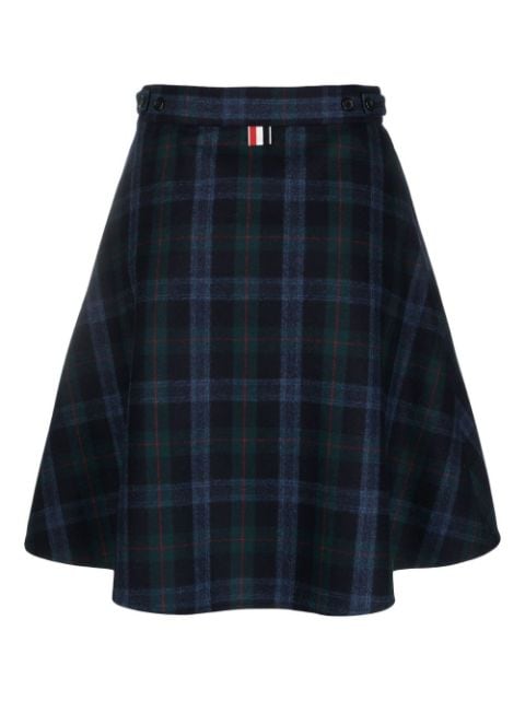 A-line check-pattern skirt