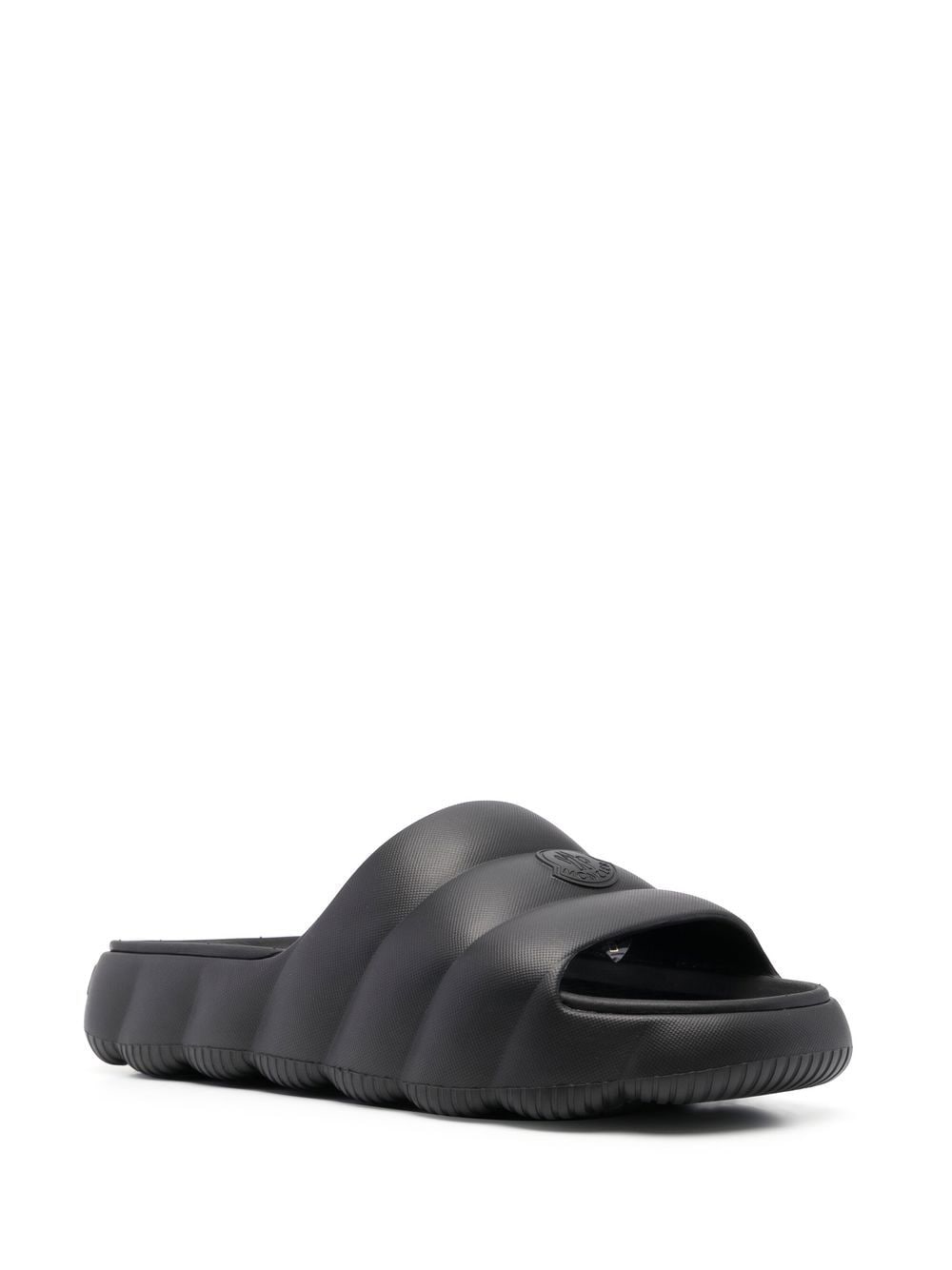 Shop Moncler Lilo Faux-quilted Slides In 黑色
