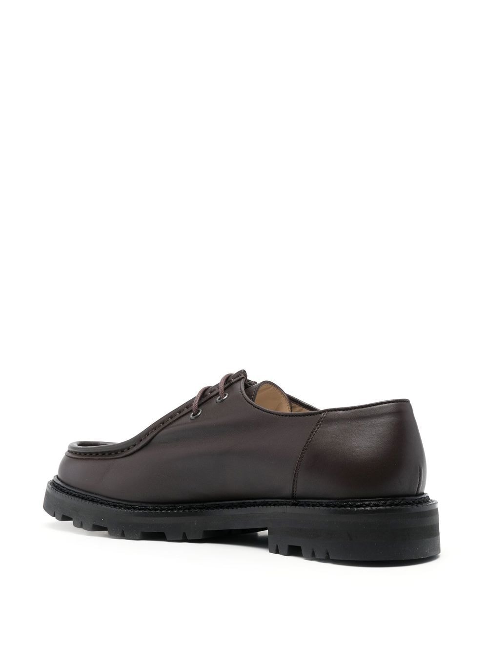 Shop Bode Almond-toe Leather Derby Shoes In Brown
