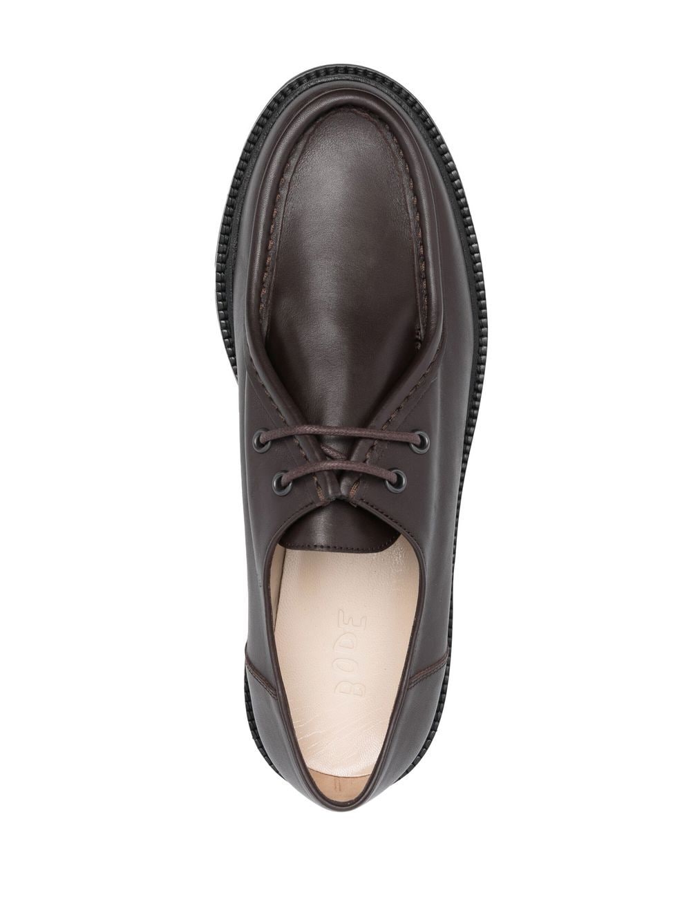 Shop Bode Almond-toe Leather Lace-up Shoes In Brown