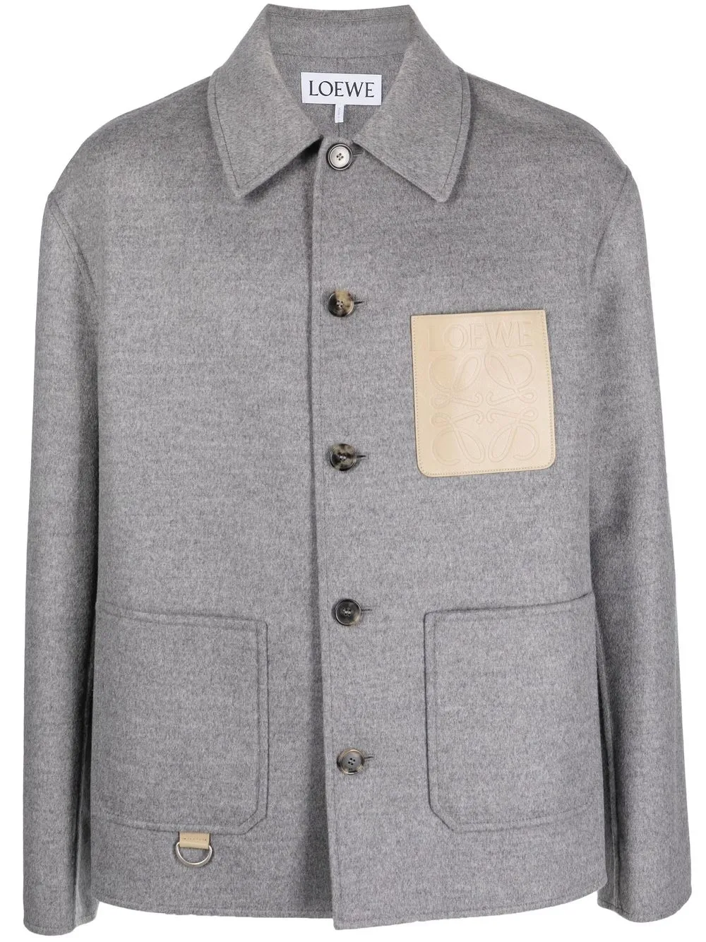 

LOEWE mélange-effect single-breasted coat - Grey